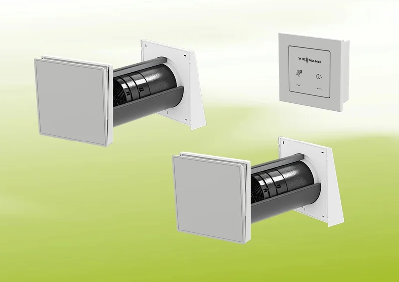Větrací sada 2x Viessmann Vitovent 100-D Typ H40E B55 (L) s drátovou ovládací jednotkou 100-D